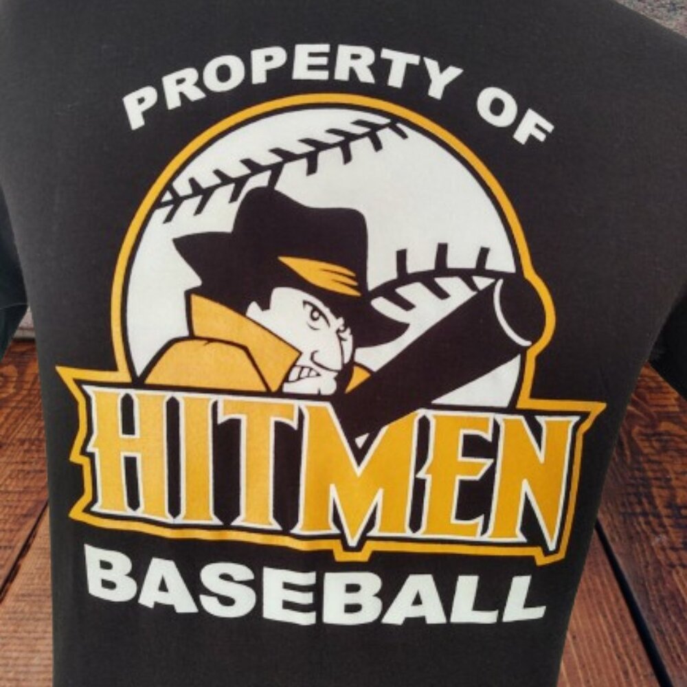 PROPERTY OF HITMEN BASEBALL ADULT SHORT SLEEVE T SHIRT - SIZE SMALL - Picture 3 of 6